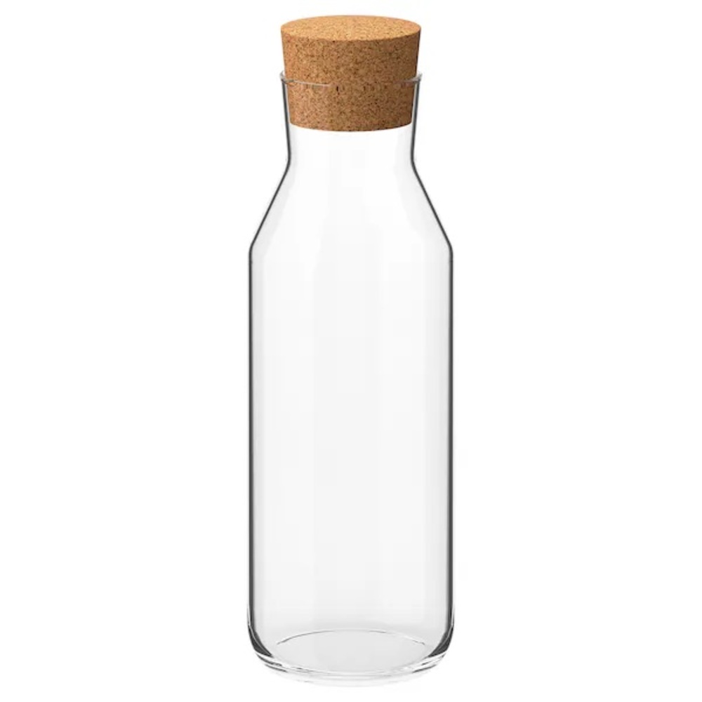IKEA 365+ Carafe with Stopper Clear Glass Cork 34 oz